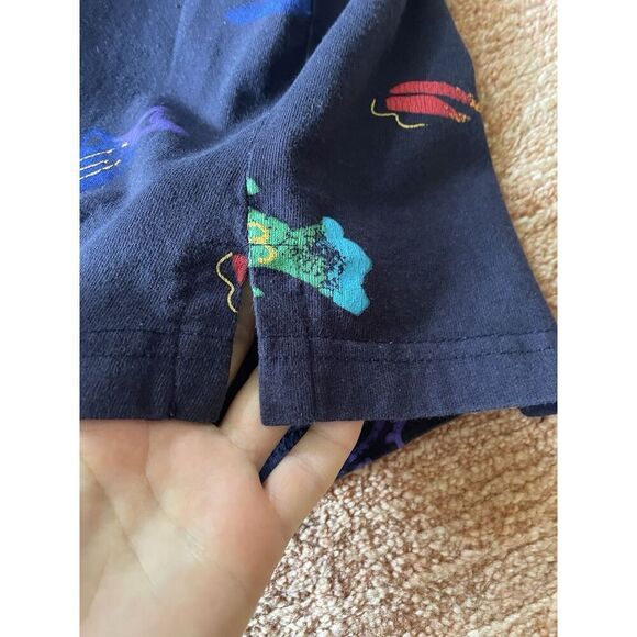 Vintage Coconut Bay  Shirt 2X Fish Print Button Front Made in USA Unisex Style - Picture 6 of 7